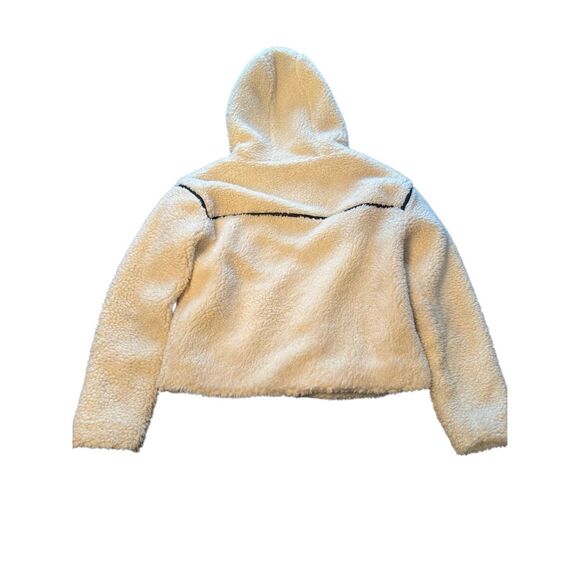 Bailey 44 teddy bear coat sz small women’s jacket cream leather trim hooded - Picture 2 of 5